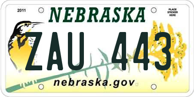 NE license plate ZAU443