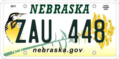 NE license plate ZAU448