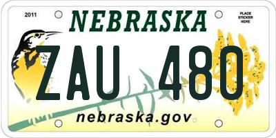 NE license plate ZAU480