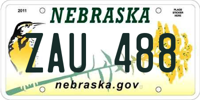 NE license plate ZAU488