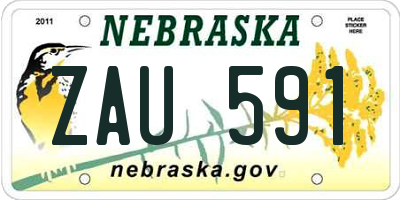 NE license plate ZAU591