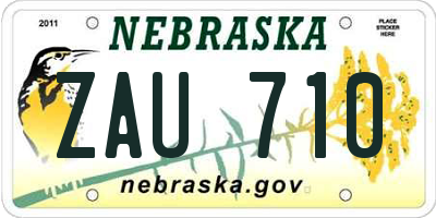 NE license plate ZAU710
