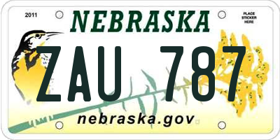 NE license plate ZAU787