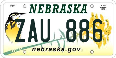 NE license plate ZAU886