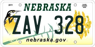 NE license plate ZAV328