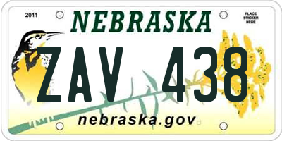 NE license plate ZAV438