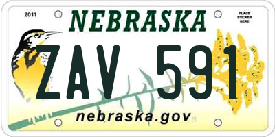 NE license plate ZAV591