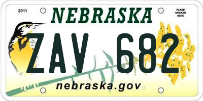 NE license plate ZAV682