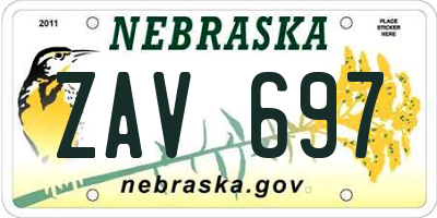 NE license plate ZAV697