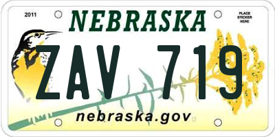 NE license plate ZAV719