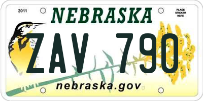 NE license plate ZAV790
