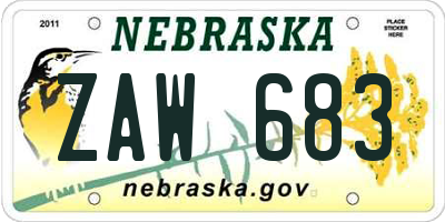 NE license plate ZAW683