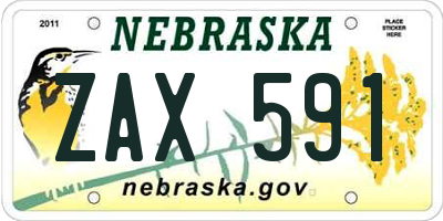 NE license plate ZAX591