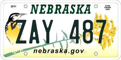 NE license plate ZAY487