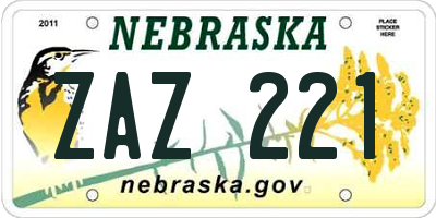 NE license plate ZAZ221
