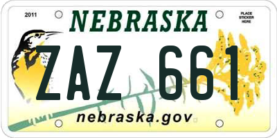 NE license plate ZAZ661