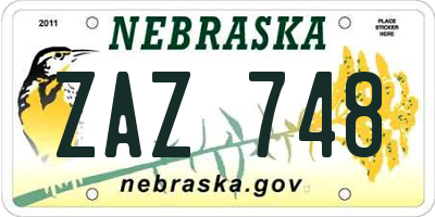 NE license plate ZAZ748