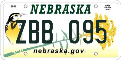 NE license plate ZBB095