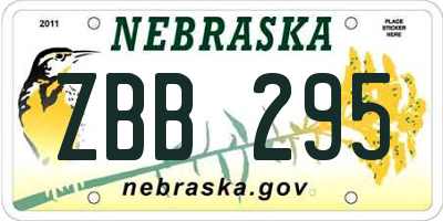 NE license plate ZBB295