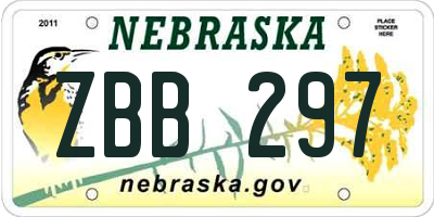 NE license plate ZBB297