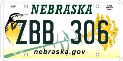 NE license plate ZBB306