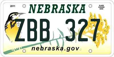 NE license plate ZBB327