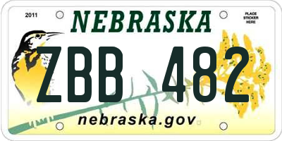 NE license plate ZBB482
