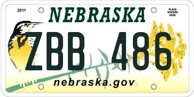 NE license plate ZBB486