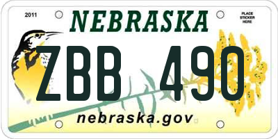 NE license plate ZBB490