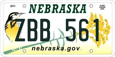 NE license plate ZBB561