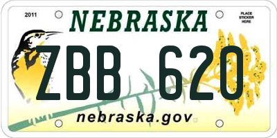 NE license plate ZBB620