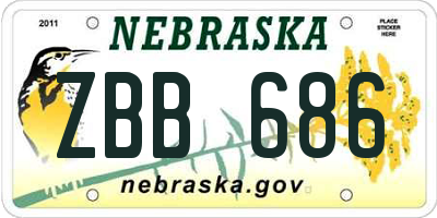 NE license plate ZBB686