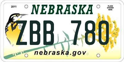 NE license plate ZBB780