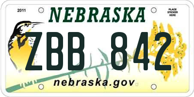 NE license plate ZBB842