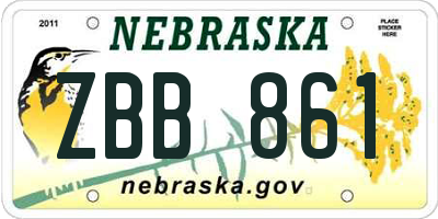 NE license plate ZBB861