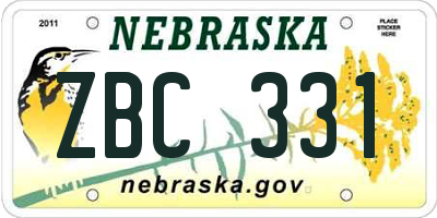 NE license plate ZBC331