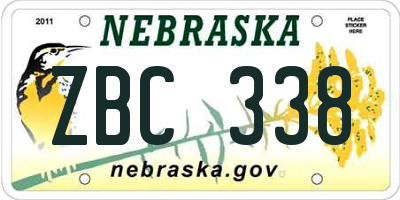 NE license plate ZBC338