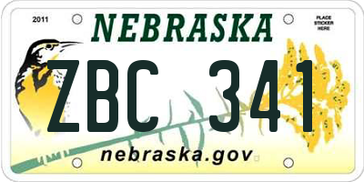 NE license plate ZBC341