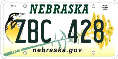NE license plate ZBC428