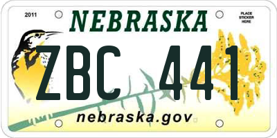 NE license plate ZBC441