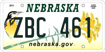 NE license plate ZBC461