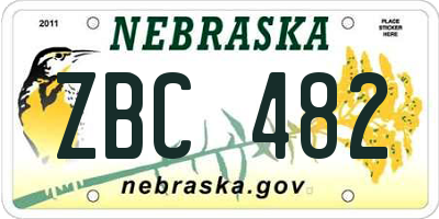 NE license plate ZBC482
