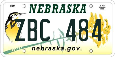 NE license plate ZBC484