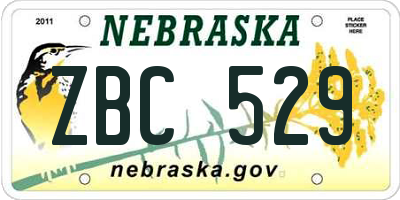 NE license plate ZBC529