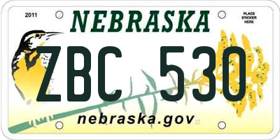NE license plate ZBC530