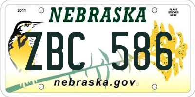 NE license plate ZBC586