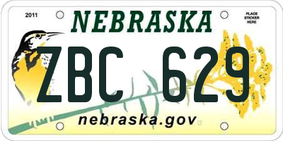 NE license plate ZBC629
