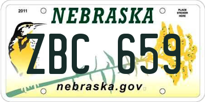 NE license plate ZBC659