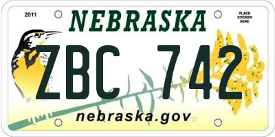 NE license plate ZBC742