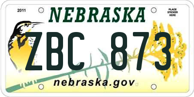 NE license plate ZBC873